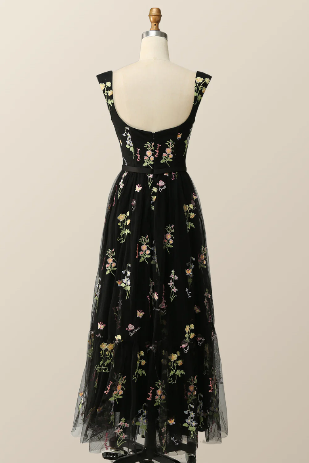 Green Embroidered A-line Midi Dress - Image 11