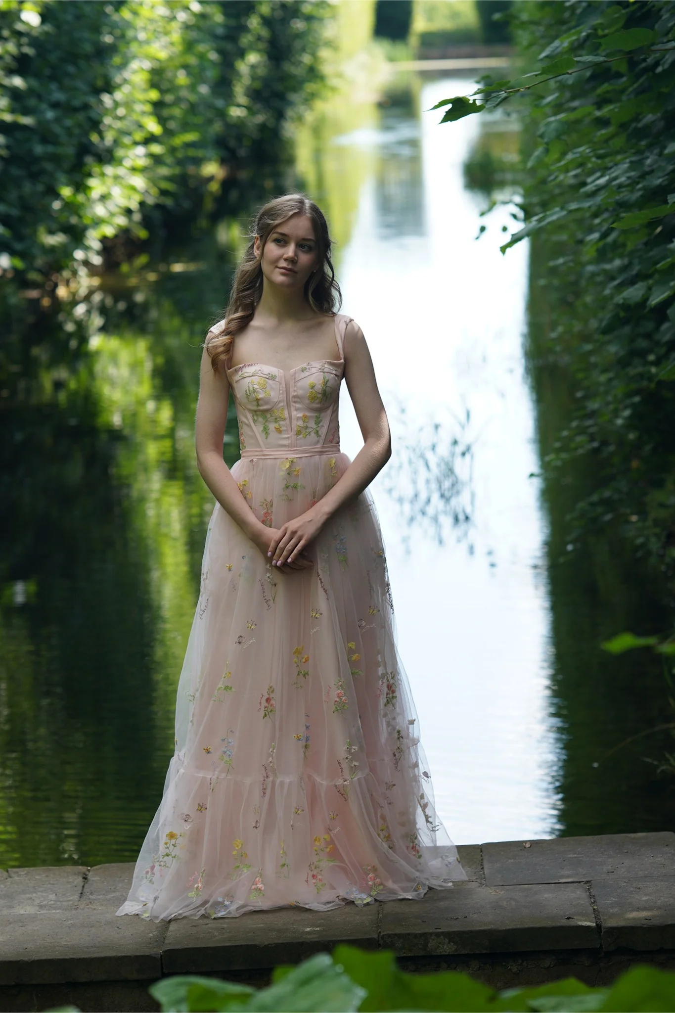 Green Embroidered A-line Midi Dress - Image 15