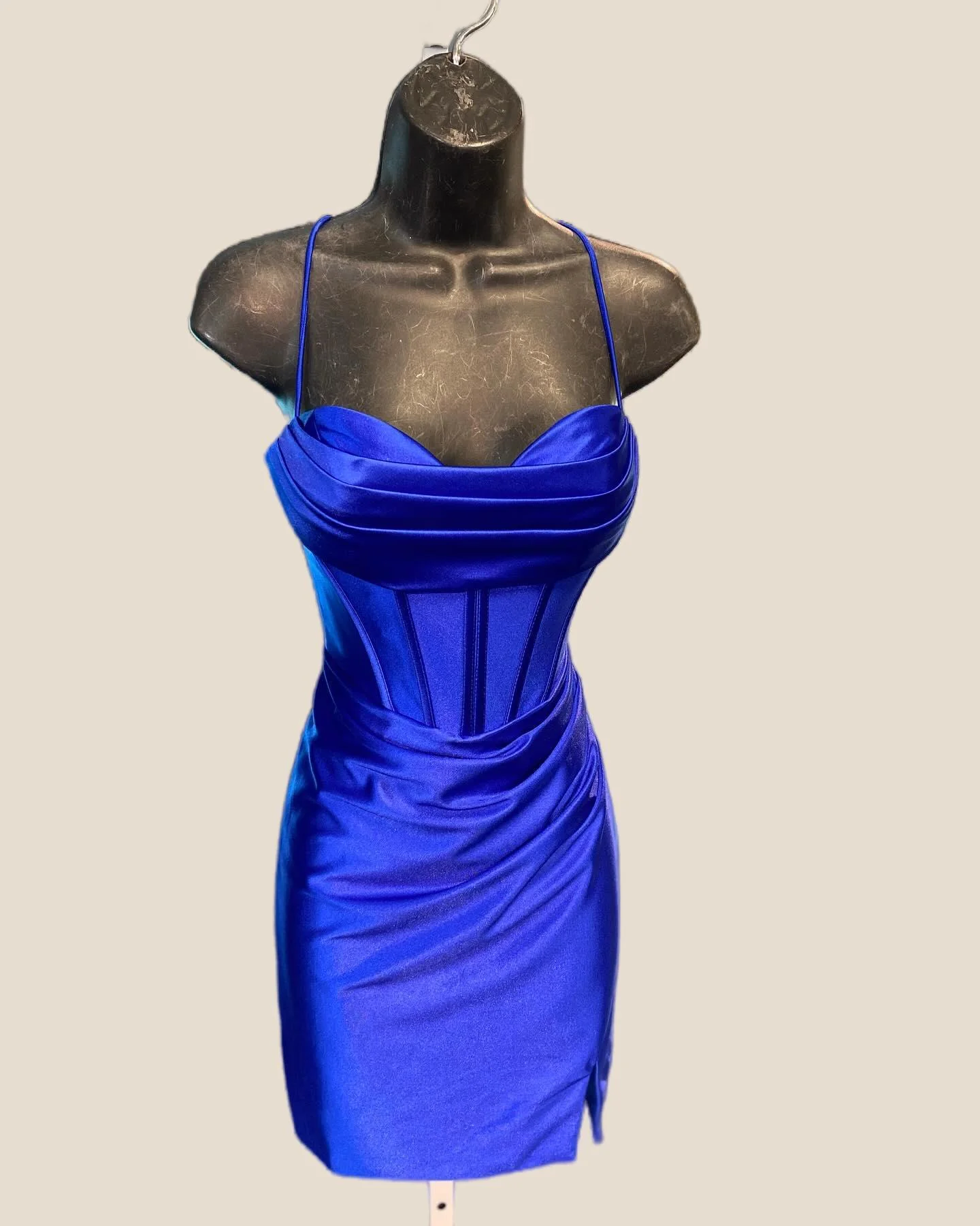 Cowl Neck Ruched Black Tight Homecoming Dress - Image 8