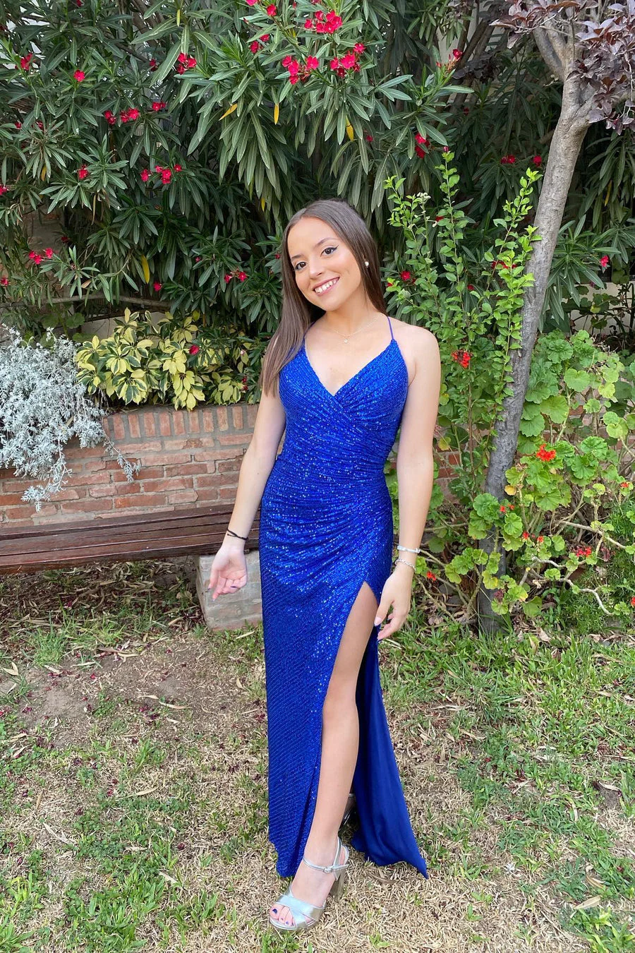 Green Sequin Mermaid Long Party Dress - Image 5