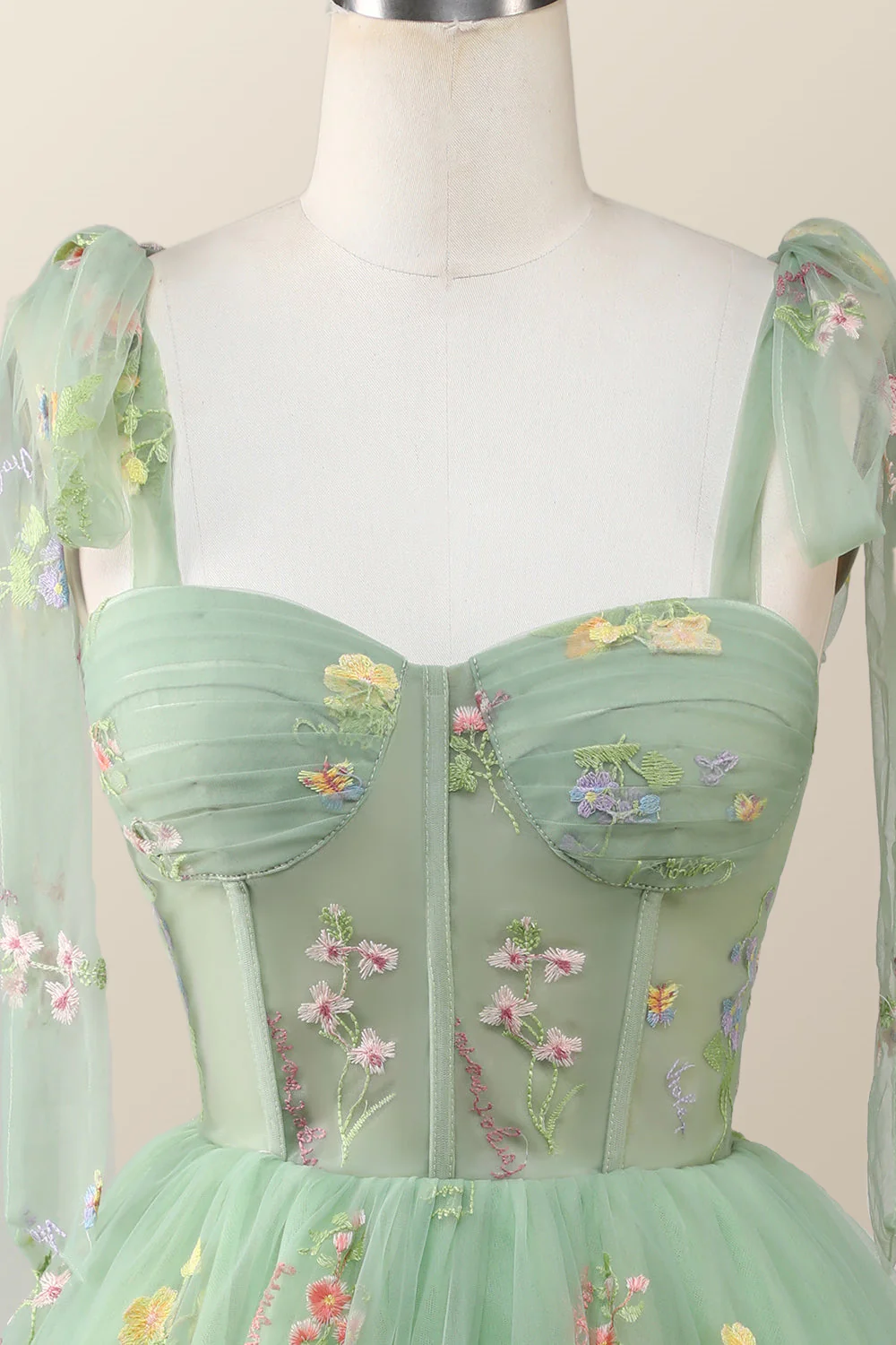 Lavender Floral Corset A-line Princess Dress - Image 11