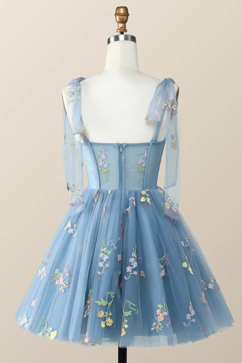 Lavender Floral Corset A-line Princess Dress - Image 6