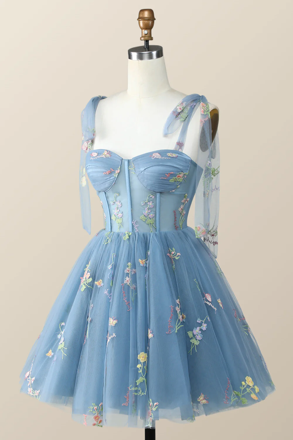 Lavender Floral Corset A-line Princess Dress - Image 7