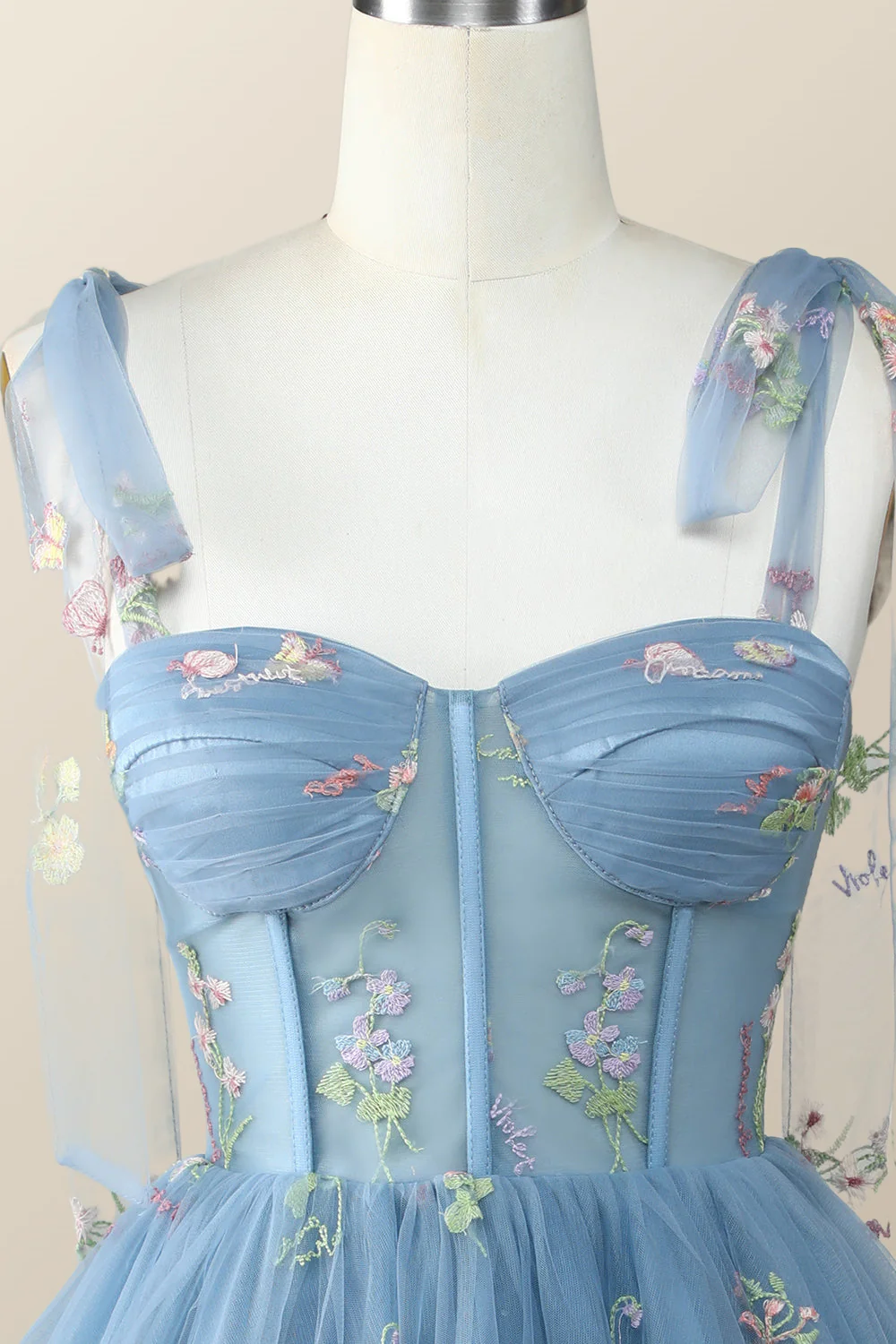 Lavender Floral Corset A-line Princess Dress - Image 8