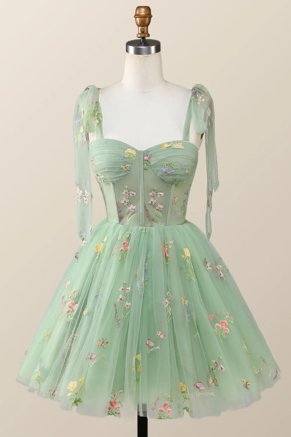 Lavender Floral Corset A-line Princess Dress - Image 9