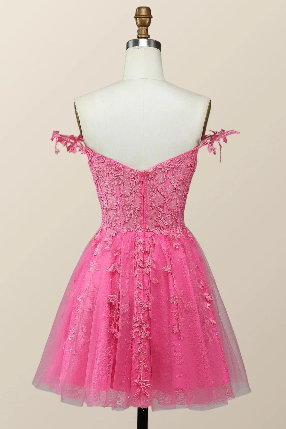 Navy Blue A-line Lace Appliques Short Homecoming Dress - Image 4