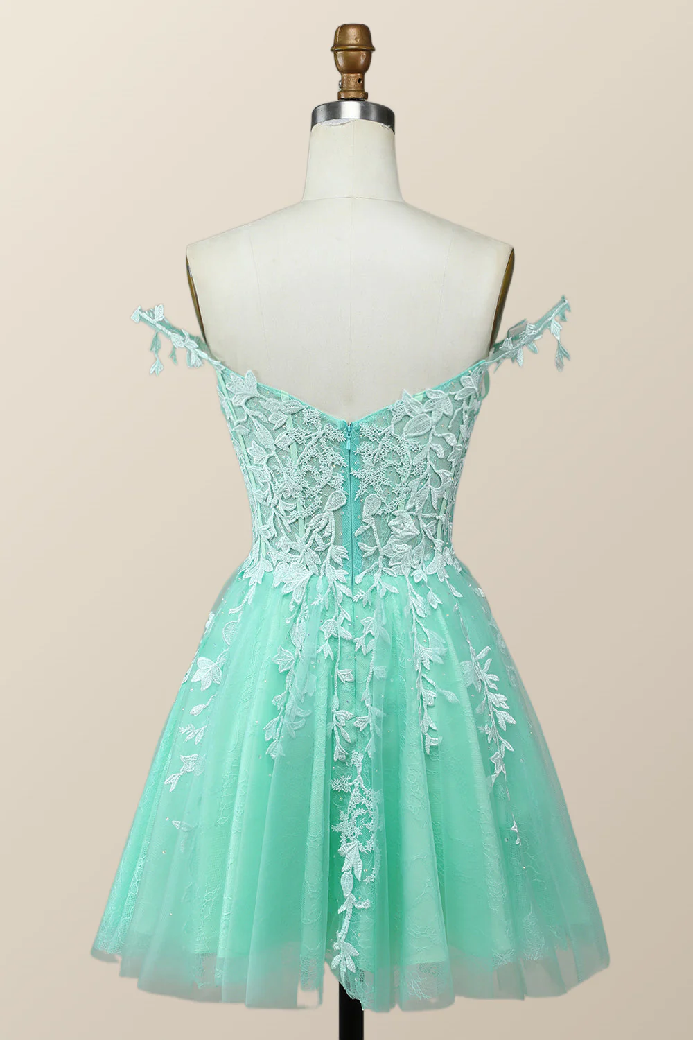 Navy Blue A-line Lace Appliques Short Homecoming Dress - Image 9