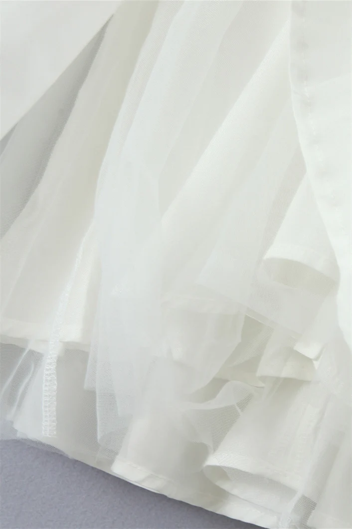 Plunge V-neck White Ruched Short Summer Dress - Image 9