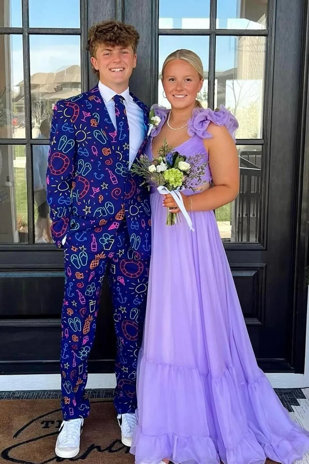 Ruffle Straps Fuchsia Pleated A-line Boho Dress - Image 12