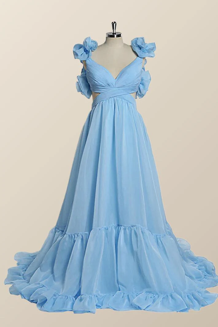 Ruffle Straps Fuchsia Pleated A-line Boho Dress - Image 8