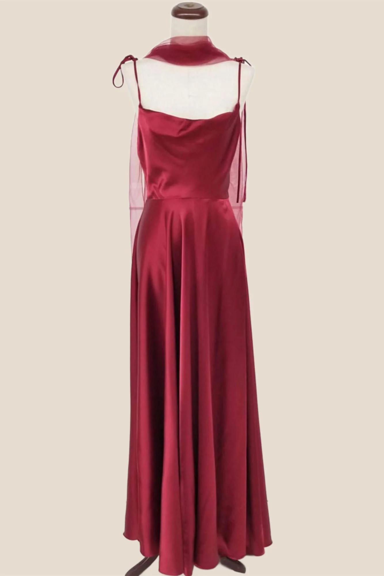 Simply Straps Green Silk Long Party Dress - Image 10