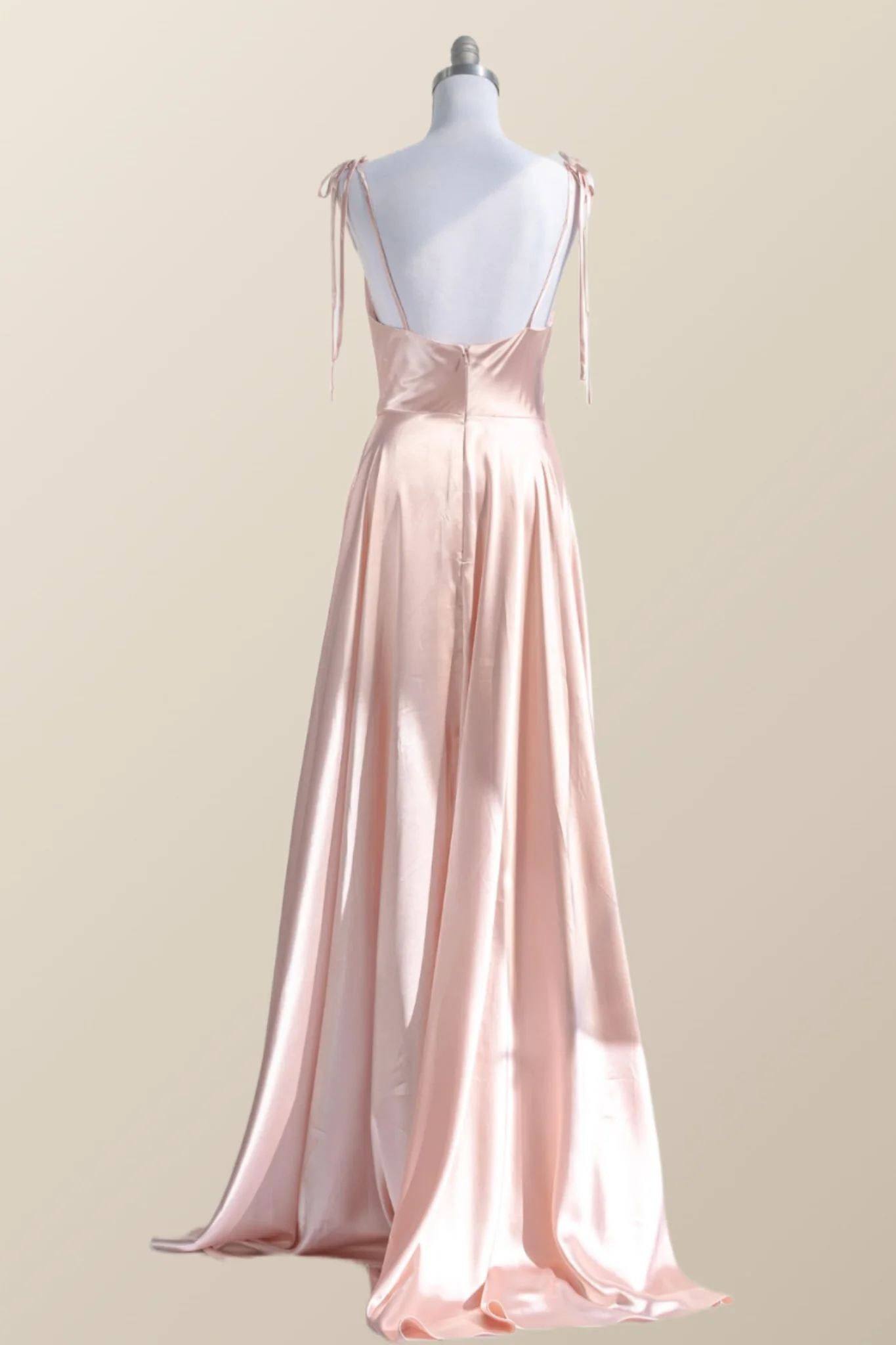 Simply Straps Green Silk Long Party Dress - Image 8