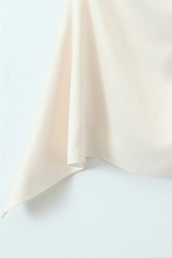 Spaghetti Straps Apricot Asymmetrical Short Dress - Image 8