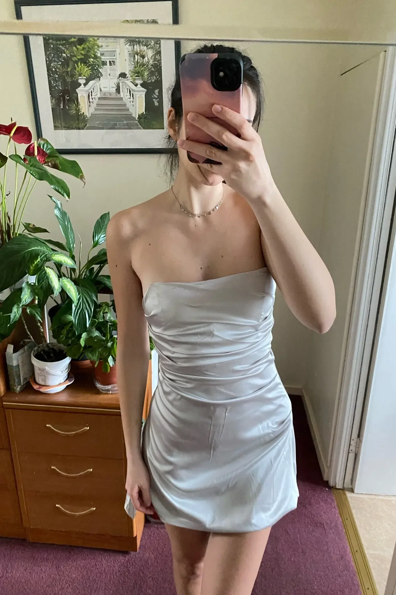 Strapless Pink Ruched Short Homecoming Dress - Image 18