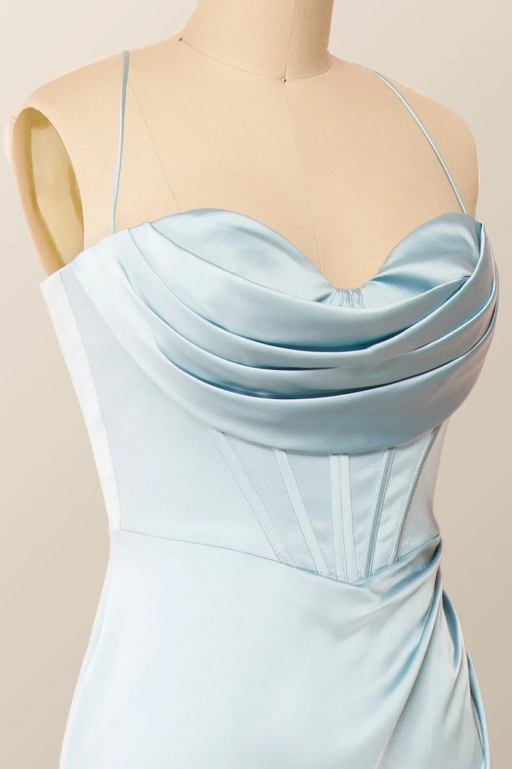 Straps Cowl Neck Green Mermaid Long Formal Dress - Image 11