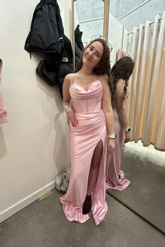 Straps Cowl Neck Green Mermaid Long Formal Dress - Image 14