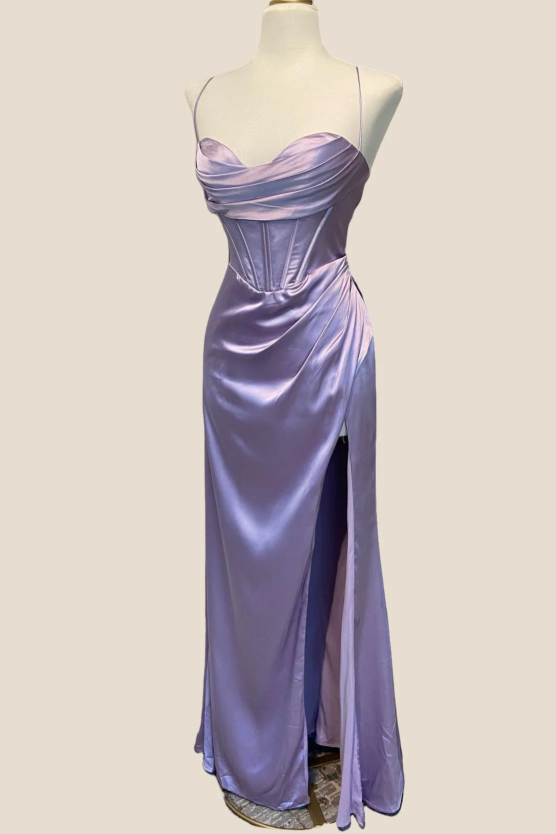 Straps Cowl Neck Green Mermaid Long Formal Dress - Image 7