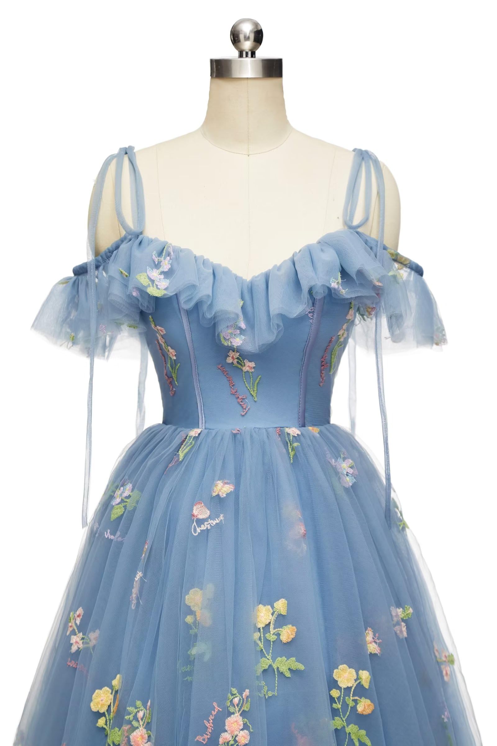 Straps Lavender Floral A-line Short Homecoming Dress - Image 9