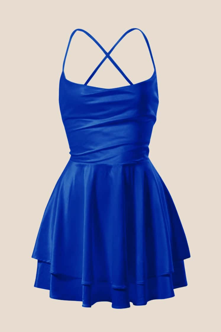 Straps White Satin A-line Short Homecoming Dress - Image 6