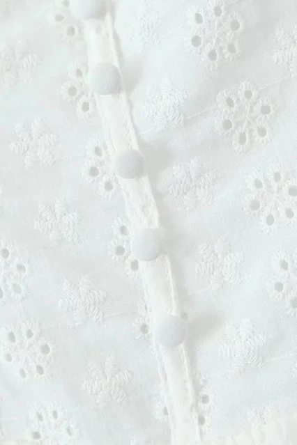 Straps White Lace Button Front Short Dress - Image 5