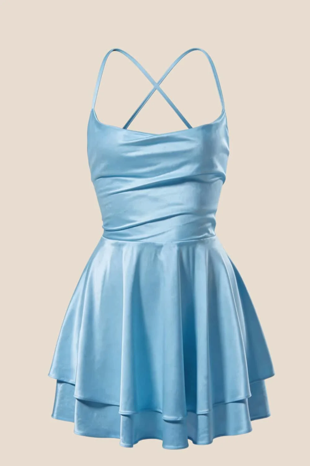 Straps White Satin A-line Short Homecoming Dress - Image 11