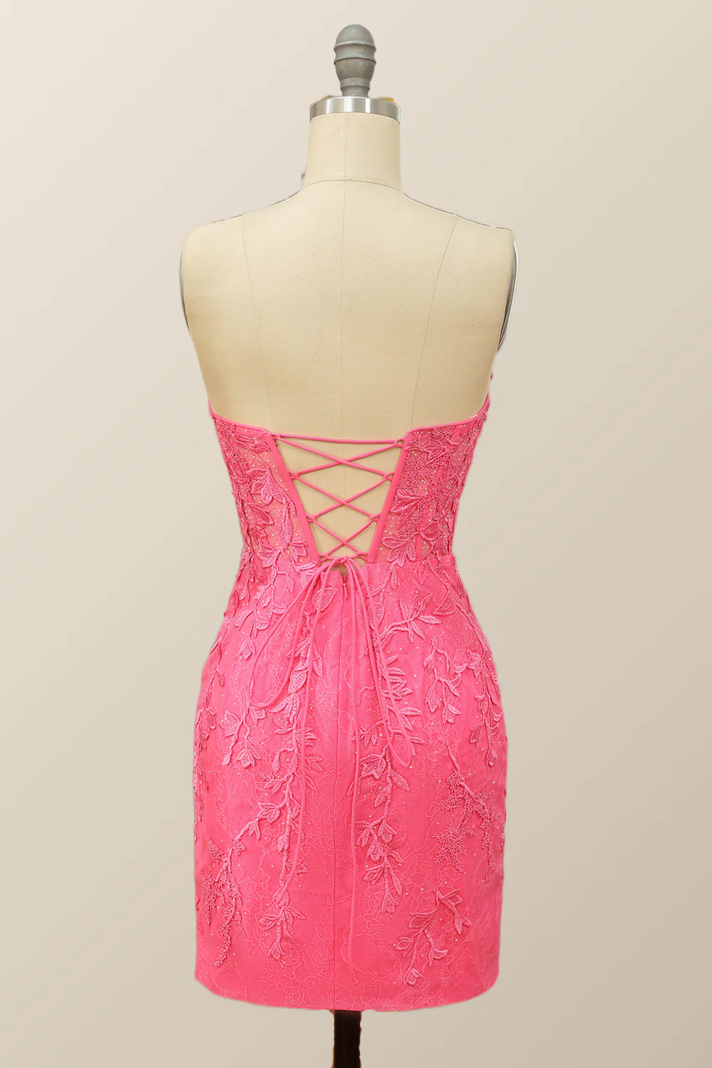 Sweetheart Lavender Lace Bodycon Mini Dress - Image 5