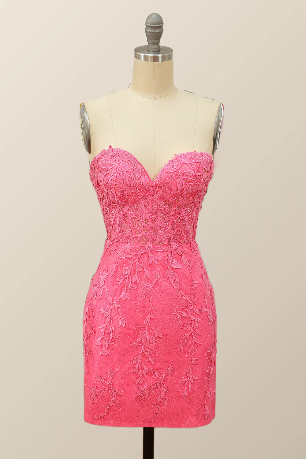 Sweetheart Lavender Lace Bodycon Mini Dress - Image 6