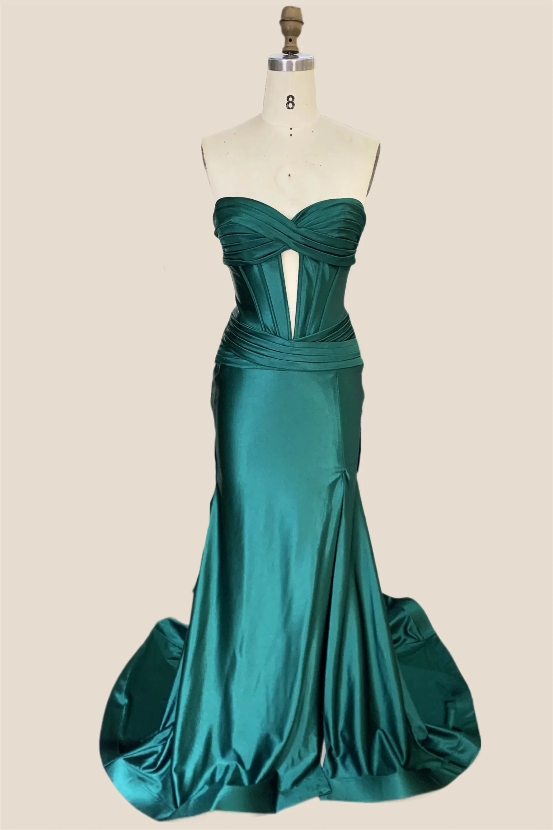 Sweetheart Red Ruched Mermaid Long Dress - Image 12