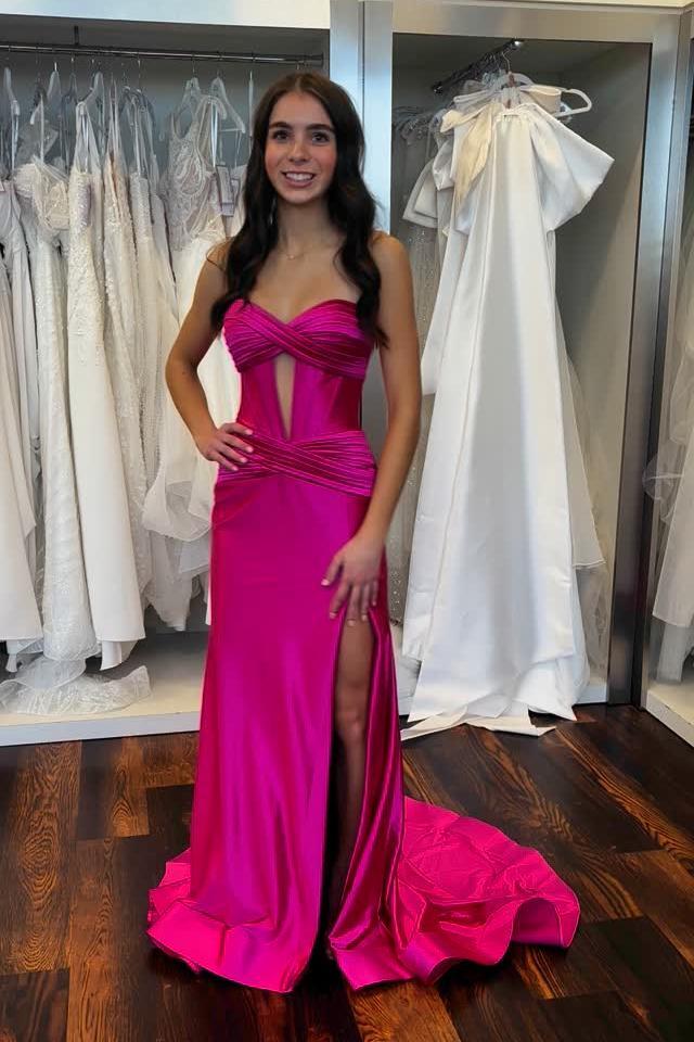 Sweetheart Red Ruched Mermaid Long Dress - Image 4