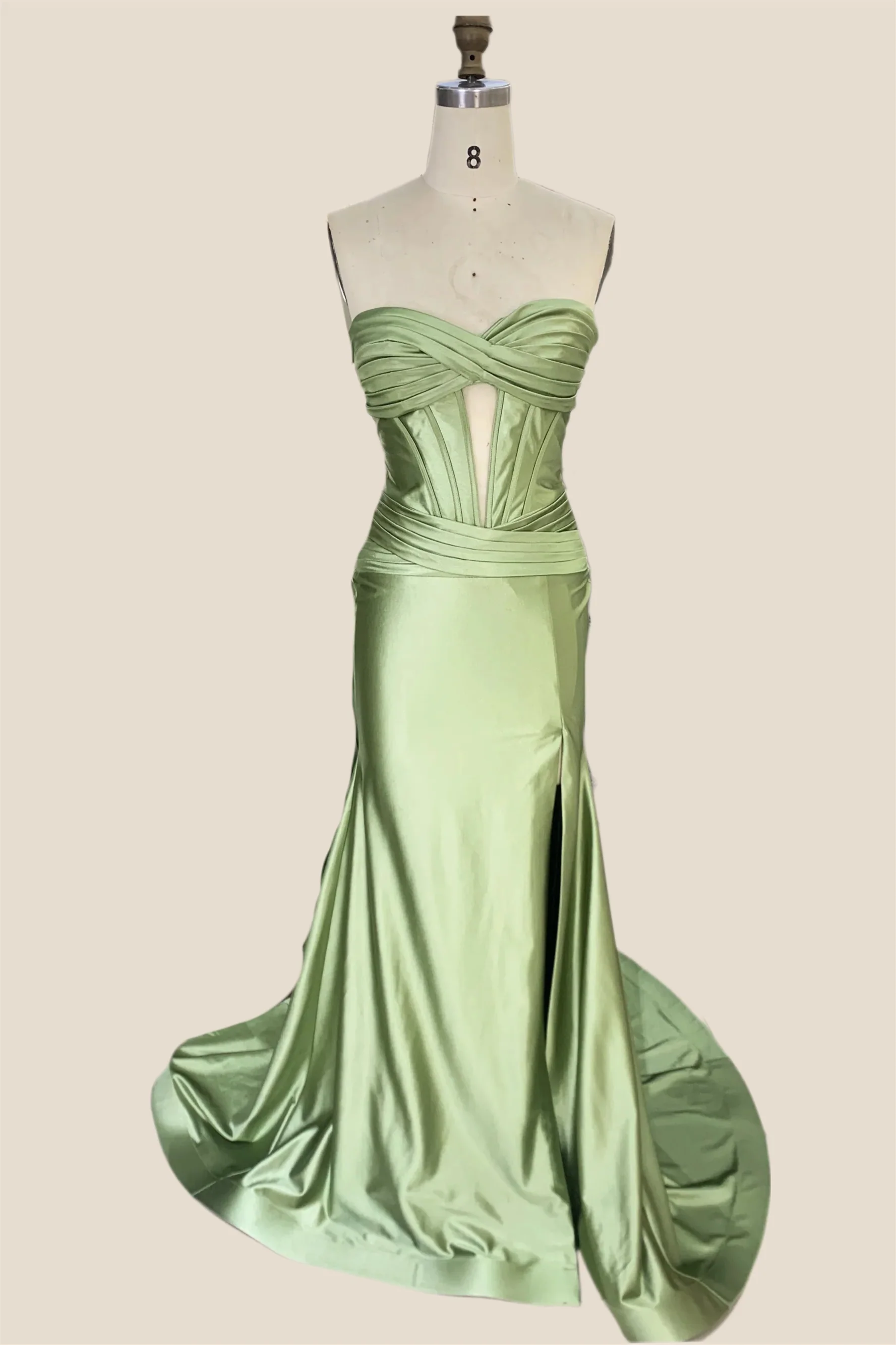 Sweetheart Red Ruched Mermaid Long Dress - Image 9