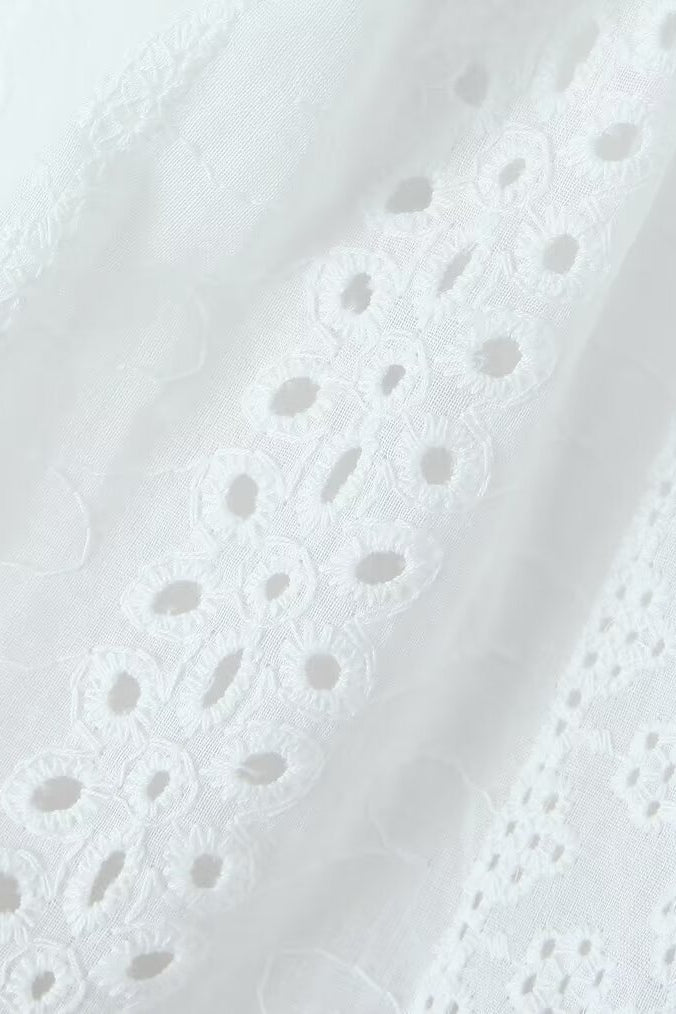 Sweetheart White Button Front Short Dress - Image 12