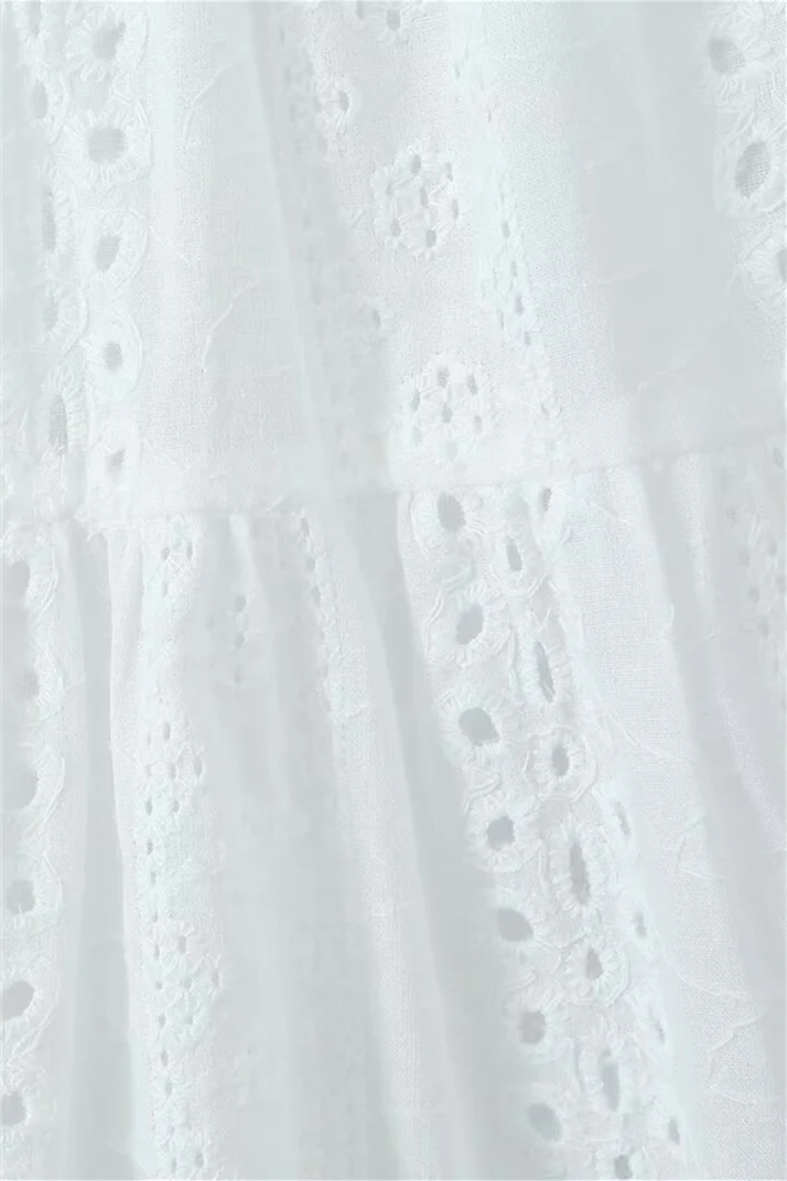 Sweetheart White Button Front Short Dress - Image 5