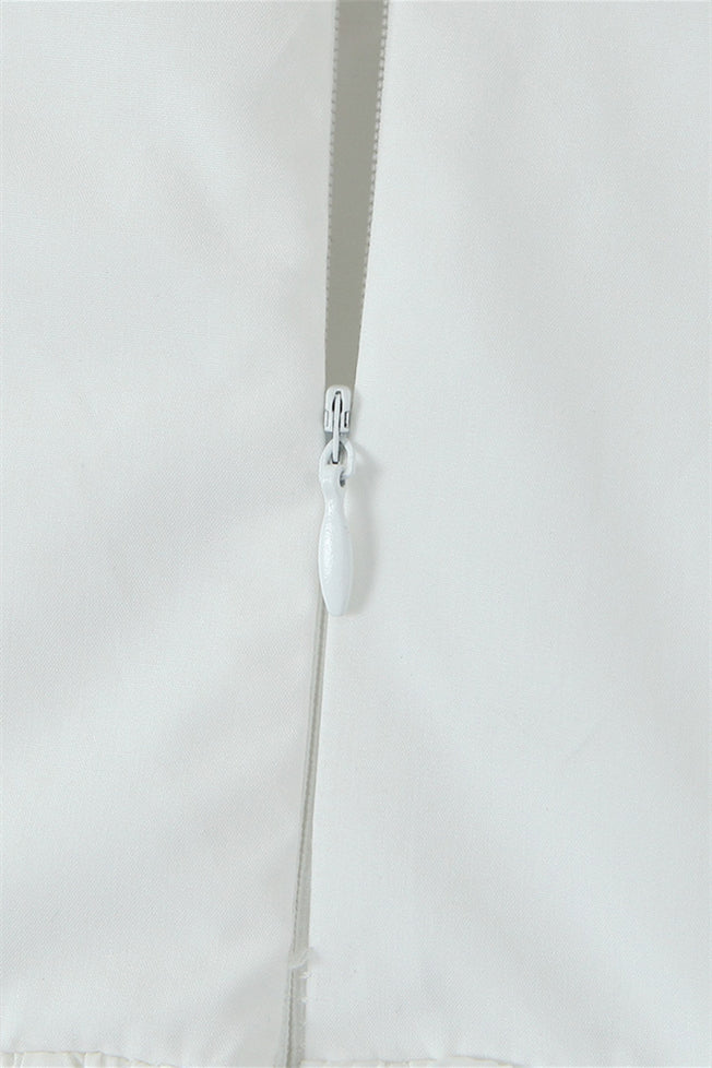 Sweetheart White Ruched Short Summer Dress - Image 6