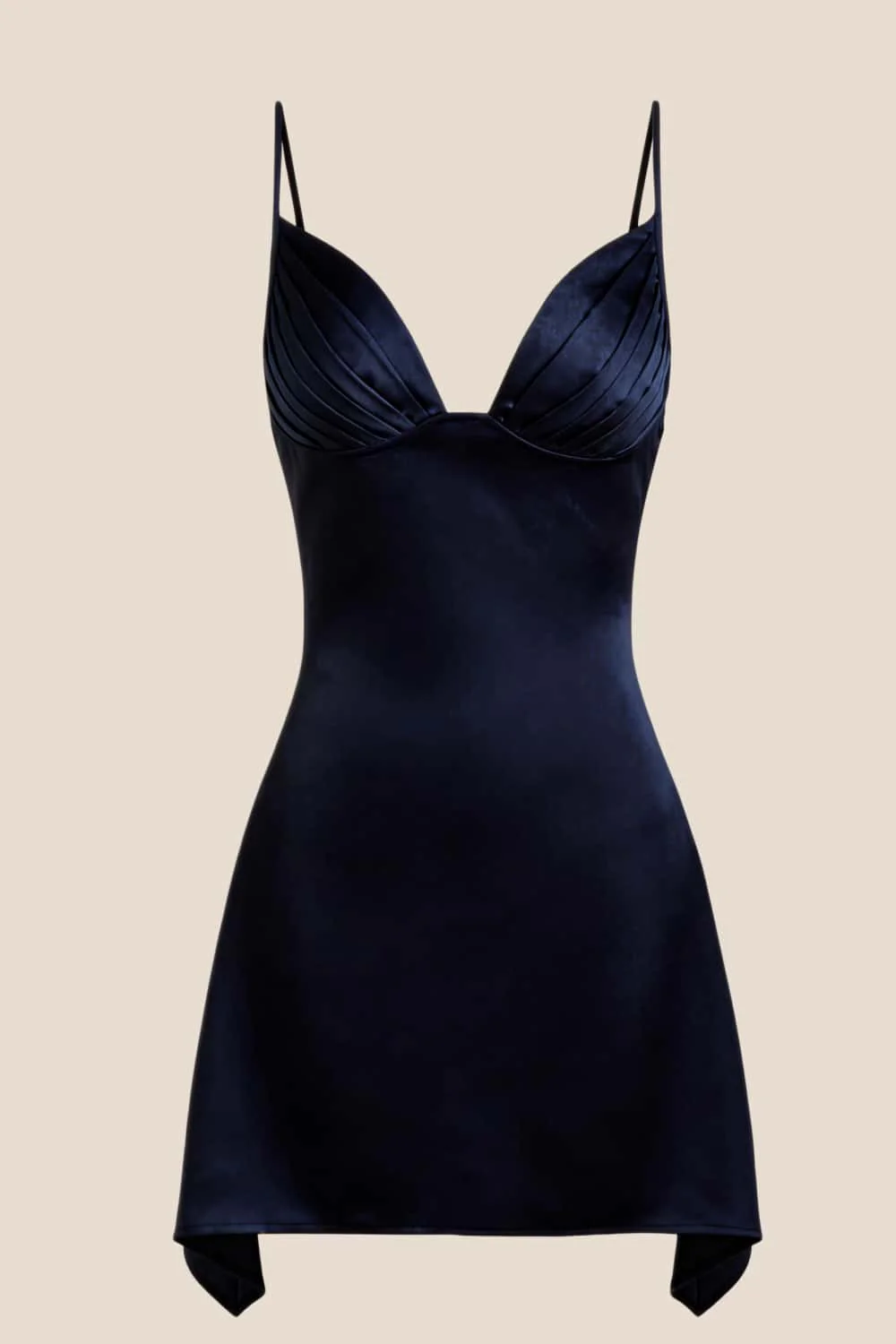 V Neck Blue Satin Short Homecoming Dress - Image 11