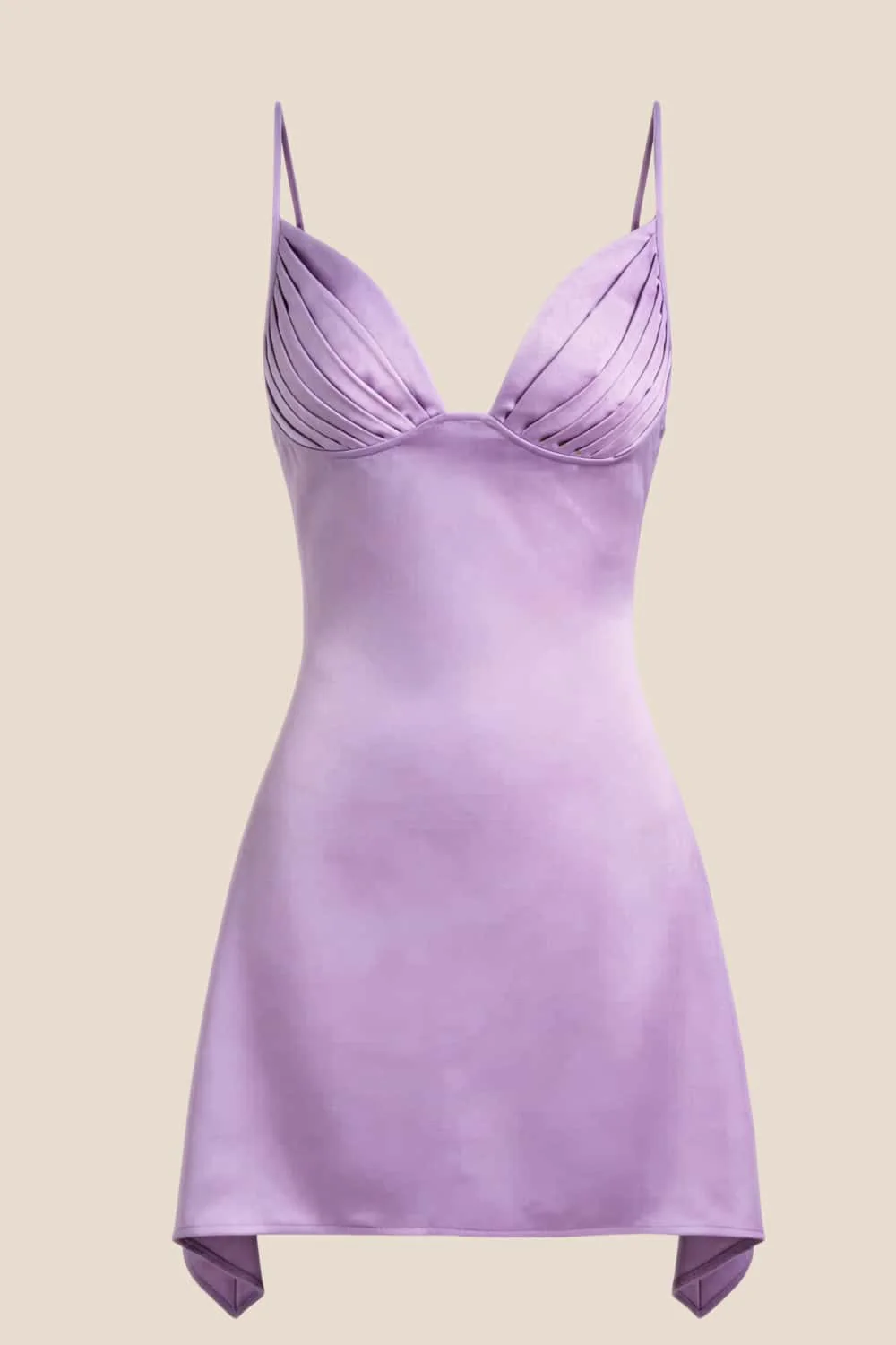 V Neck Blue Satin Short Homecoming Dress - Image 4