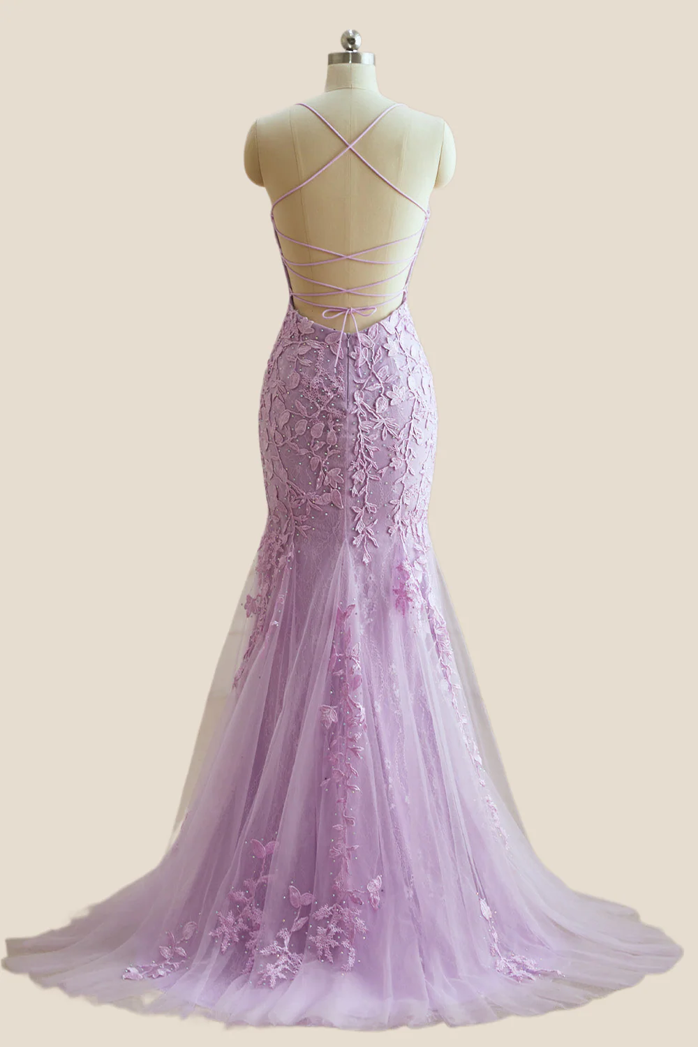 Yellow Mermaid Lace Appliques Long Formal Dress - Image 16