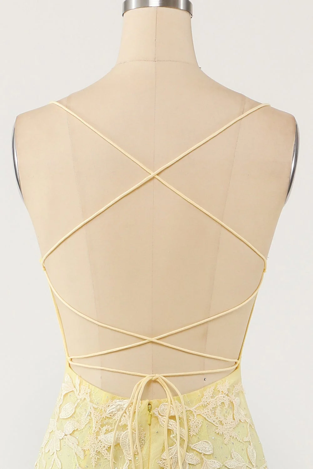 Yellow Mermaid Lace Appliques Long Formal Dress - Image 21