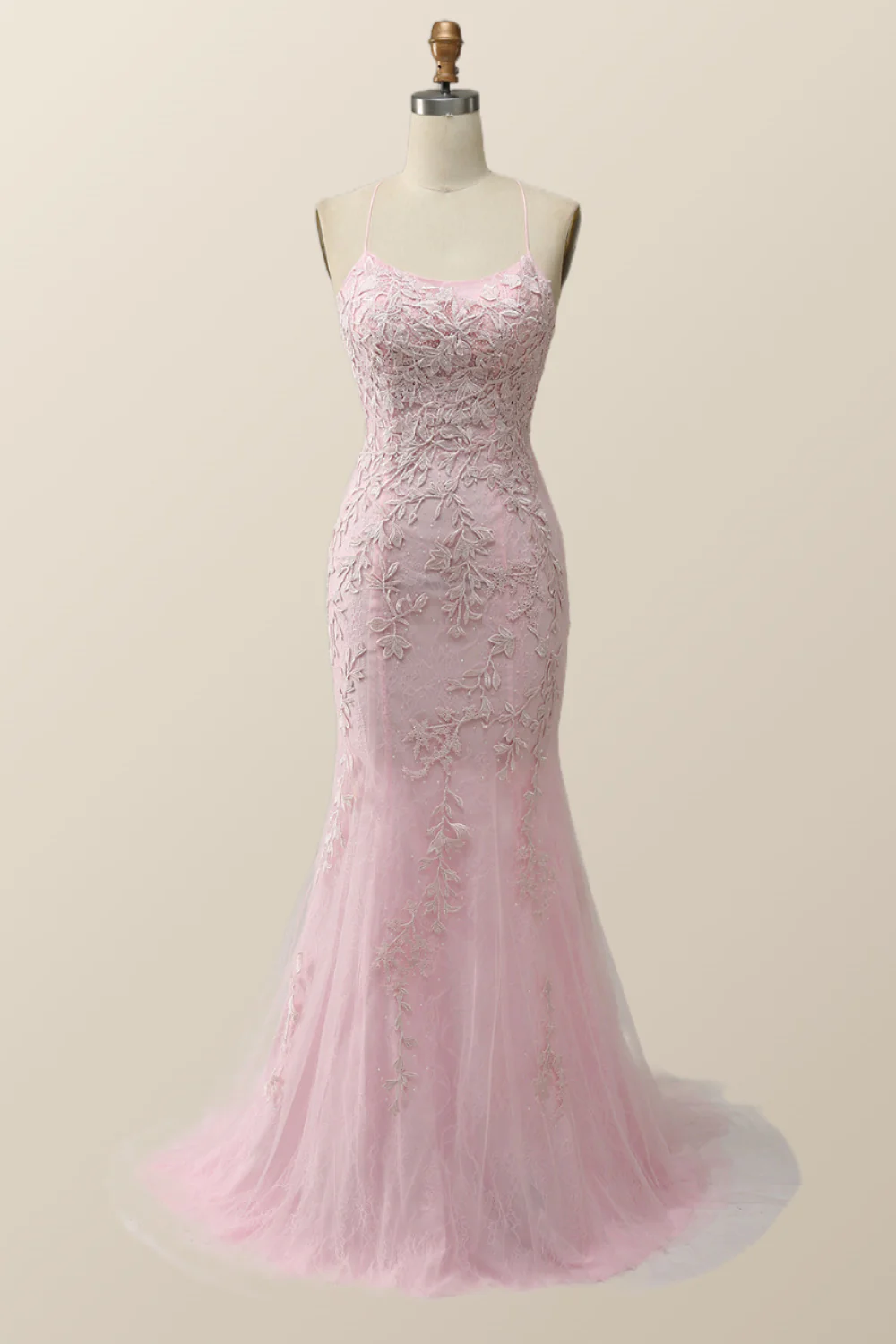 Yellow Mermaid Lace Appliques Long Formal Dress - Image 8